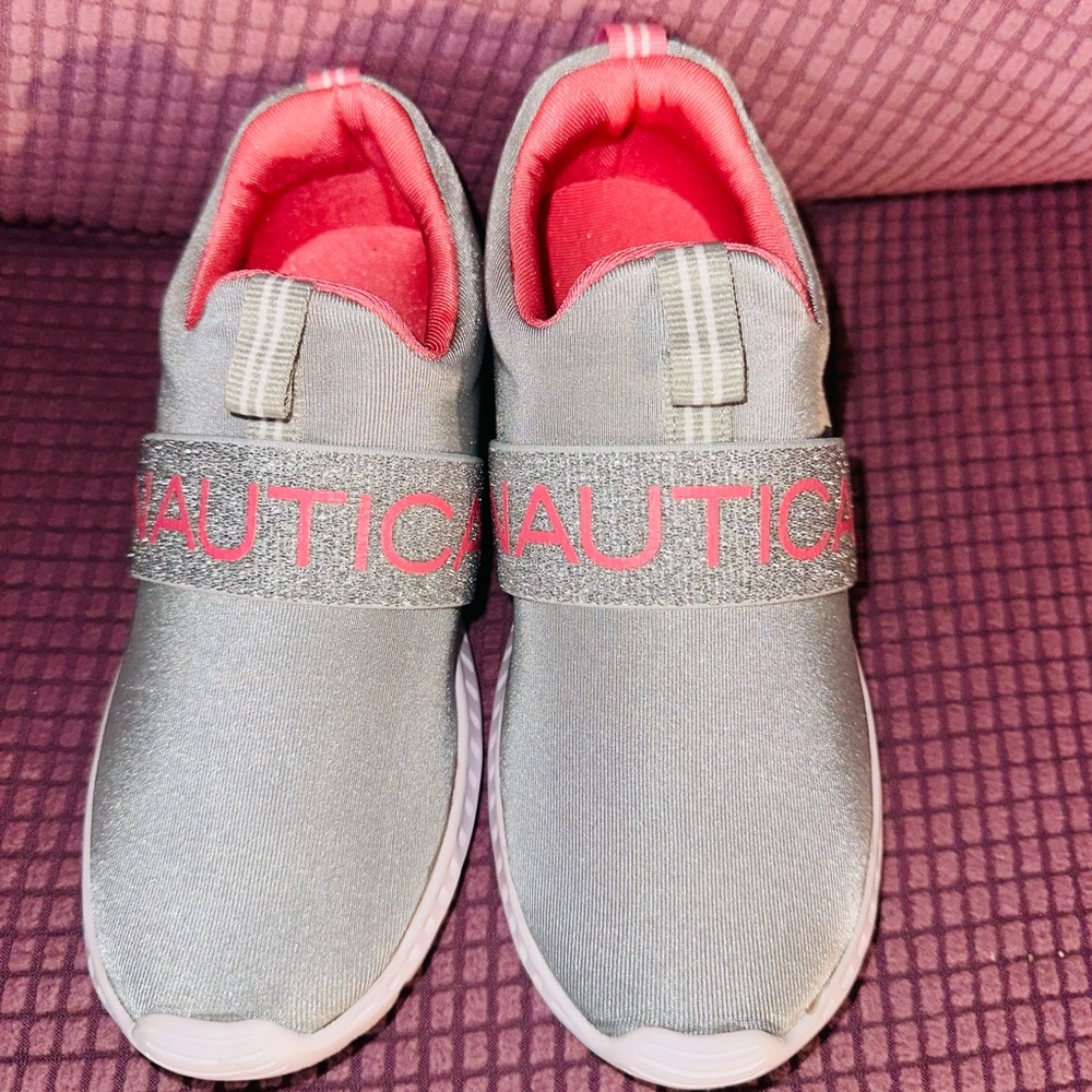 Nautica Girls' Slip-On Sneaker - Athletic Running Kids' Shoe